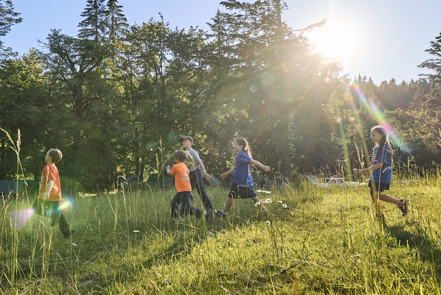 Pack 620 Cub Scouts exploring together outdoors