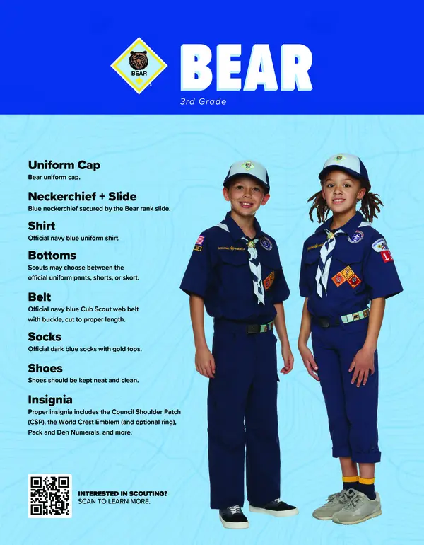 Bear Cub Scout uniform guide — 3rd Grade